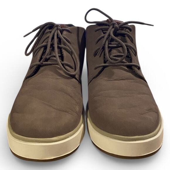 Olukai Papaku \'Ili Men\'s Chukka Boots 11.5 Tan Khaki Leather Waterproof Lace Up main image 3